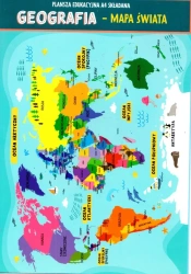 Karta edu składana geografia - świat A4 - praca zbiorowa