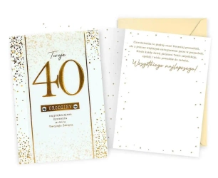 Karnet B6 Urodziny 40 - Kukartka