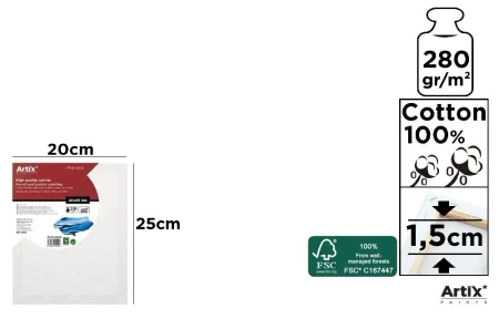 Podobrazie 20x25x1,5cm 280G/m2 - Artix
