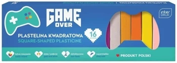Plastelina kwadratowa 16 kolorów Game Over - INTERDRUK