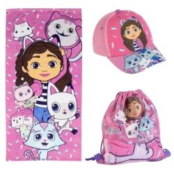 Ręcznik, czapka, worek na ramiona Koci Domek Gabi - Artesania Cerda