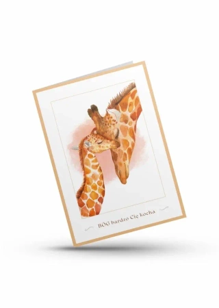 Karnet - Bóg bardzo Cię kocha - żyrafy - Koinonia
