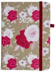 Kalendarz 2026 A6 tyg. Flamenco biało-czer kwiaty - praca zbiorowa