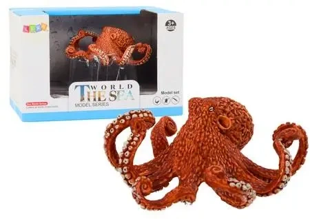 Figurka ośmiornica olbrzymia 10cm pomarańczowa - Leantoys