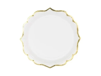 Talerzyki białe 18,5 cm 6szt - PartyDeco
