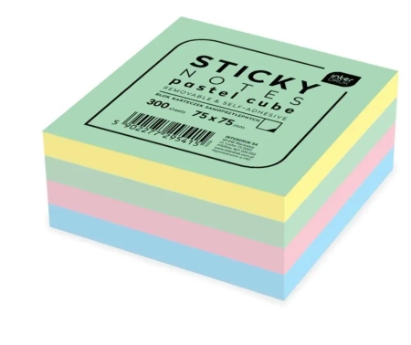 Karteczki samoprzylepne Pastel 75x75mm 300K - INTERDRUK