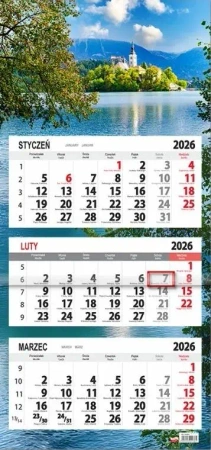 Kalendarz 2026 trójdzielny płaska główka Zamek - Sapt