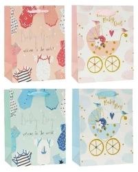 Torebka ozdobna brokat 26x32x10cm mix ROZETTE