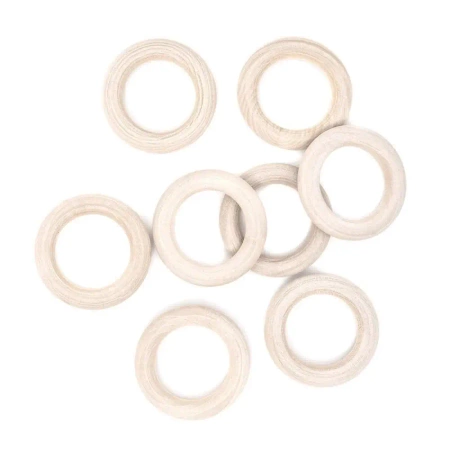 Drewniane kółko do makramy 45mm 8szt - Dalprint dpCraft