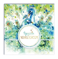 Karnet KW koperta z kółkiem Ślub Pawie - Henry