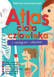 Atlas ciała człowieka z naklejkami i plakatem - praca zbiorowa