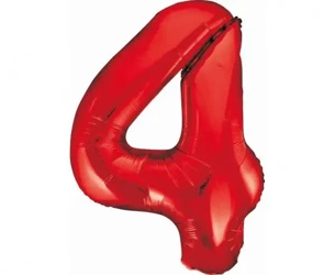 Balon foliowy B&C cyfra 4 czerwona 85cm - Godan