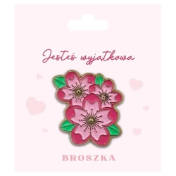 Broszka w kształcie Różowych Kwiatów Orchidei - Be-Happy Gifts