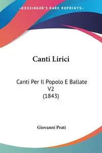 Canti Lirici - Giovanni Prati