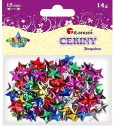 Cekiny 15mm gwiazdki mix kolorów - Titanum