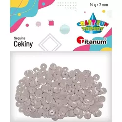 Cekiny 7mm okrągłe pastelowe 14g jasnoszare - Titanum