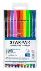 Cienkopisy 10 kolorów okrągłe 0,4 mm - STARPAK
