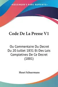 Code De La Presse V1 - Schuermans Henri