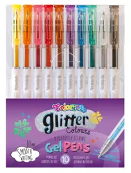 Długopisy Colorino Kids żelowe brokat 10 kolorów - PATIO