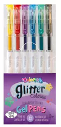 Długopisy Colorino Kids żelowe brokat 6 kolorów - PATIO