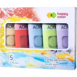 Farby akrylowe 75ml 5 kolorów HAPPY COLOR - GDD