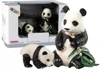 Figurka kolekcjonerska Panda Wielka z Młodym - Leantoys