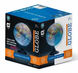 Globus 21 cm z mapą fizyczną i aplikacją - DANTE