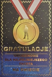 Karnet Urodziny medal męskie - YEKU