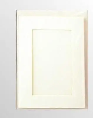 Karta passepartout + koperta perłowo-białe 5szt - Galeria Hobby
