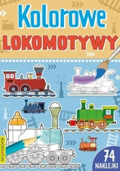 Kolorowe lokomotywy z naklejkami - praca zbiorowa