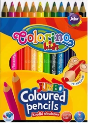 Kredki ołówkowe trójkątne jumbo Colorino Kids 12 kolorów - PATIO