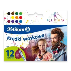 Kredki woskowe 12 kolorów - PELIKAN