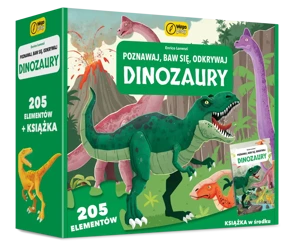 Książka i puzzle Poznawaj, baw się, odkrywaj Dinozaury 205 elementów - Irena Trevisan