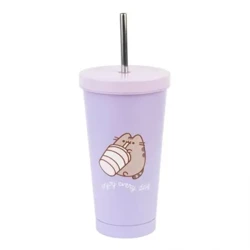 Kubek 500ml Pusheen metalowy z rurką VM03 - GRUPOERIK