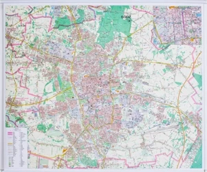 Łódź. Mapa ścienna 1:20 000 - praca zbiorowa