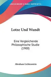 Lotze Und Wundt - Abraham Lichtenstein