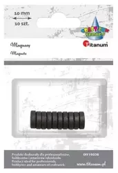 Magnesy okrągłe czarne 10mm 10szt - Titanum