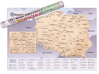 Mapa Odkrywcy - Polska - ulepszona zdrapka - Froster