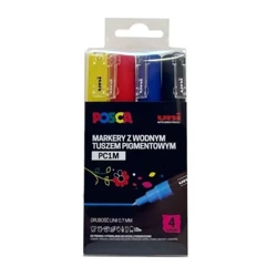 Markery plakatowe PC-1M 4 kolory POSCA UNI - Uni Mitsubishi Pencil