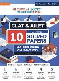 Oswaal CLAT & AILET 10 Previous Years Solved Papers - Year-Wise | CLAT (2020 -2024) & AILET (2020 - 2024) For Admission Test 2025 - , Oswaal Editorial Board