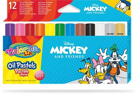 Pastele olejne trójkątne Colorino Kids Mickey 12 kolorów - PATIO