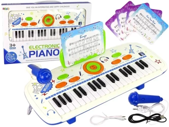 Pianino elektryczne niebieskie USB MP3 - Leantoys