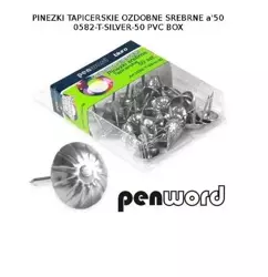 Pinezki tapicerskie ozdobne srebrne 50szt - Penword