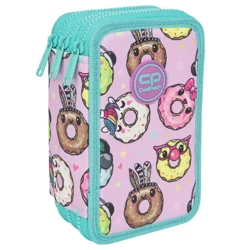 Piórnik potrójny z wyposażeniem Coolpack Jumper 3 Happy Donuts - PATIO