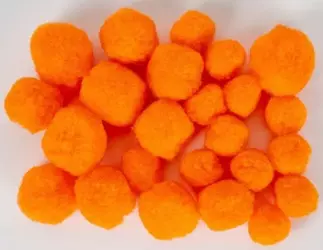 Pompony akrylowe 03 pomarańczowe MIX rozmiarów - Fandy