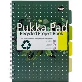 Project Book Recycled B5/100K linia zielony (3szt) - PUKKA