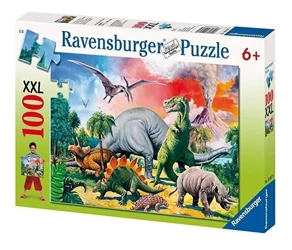 Puzzle 100 Pośród dinozaurów - Ravensburger