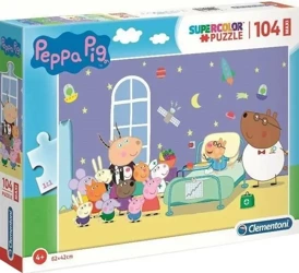 Puzzle 104 Maxi Super Kolor Peppa Pig - Clementoni