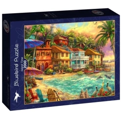 Puzzle 2000 Kolorowe domki na plaży - Bluebird Puzzle