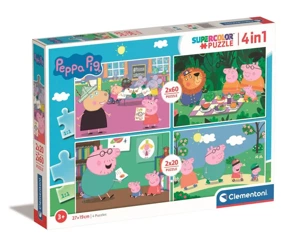 Puzzle 2x20+2x60 super kolor Peppa Pig 24799 - Clementoni